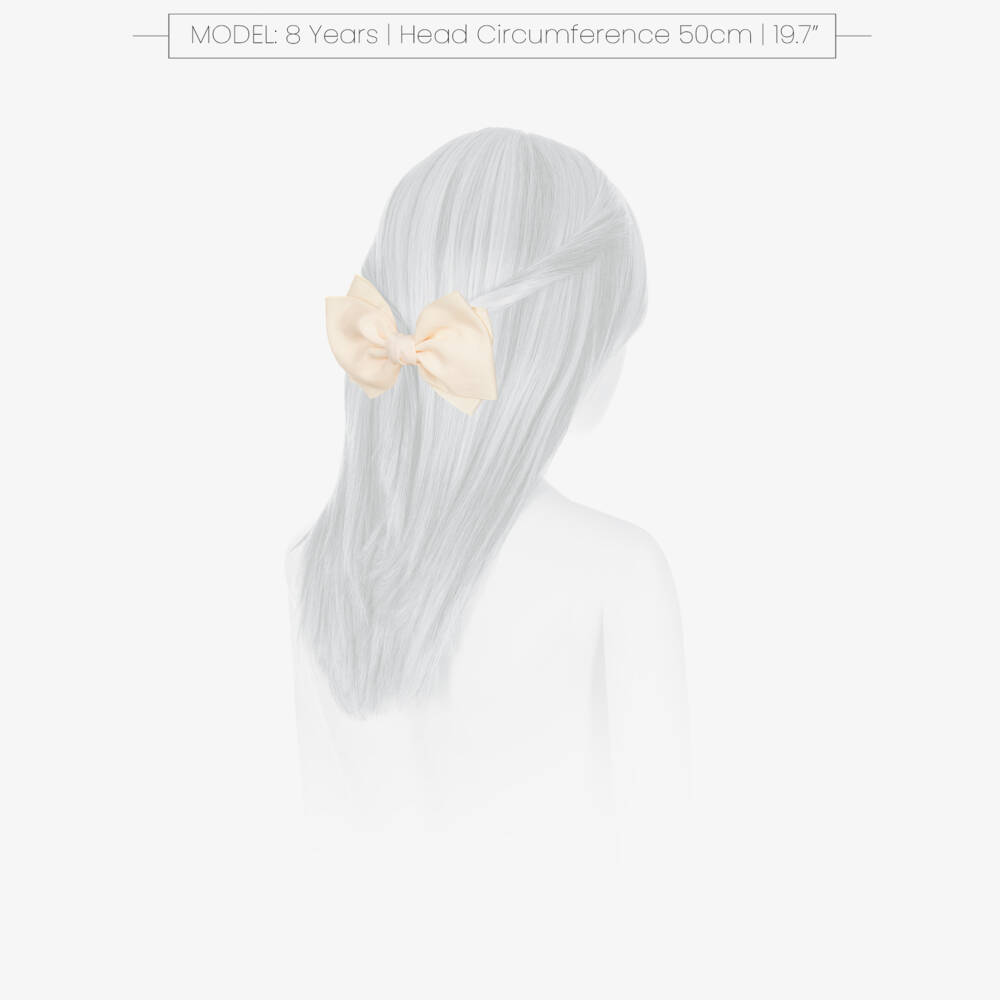 Abel & Lula-Girls Ivory Bow Hair Clip (14cm) | Childrensalon