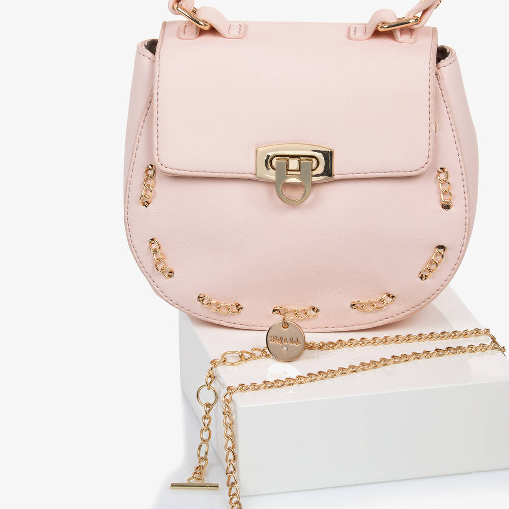 Abel & Lula-Girls Pink Faux Leather Bag (18cm) | Childrensalon