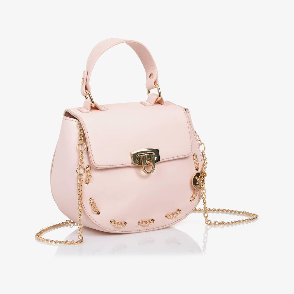 Abel & Lula-Girls Pink Faux Leather Bag (18cm) | Childrensalon