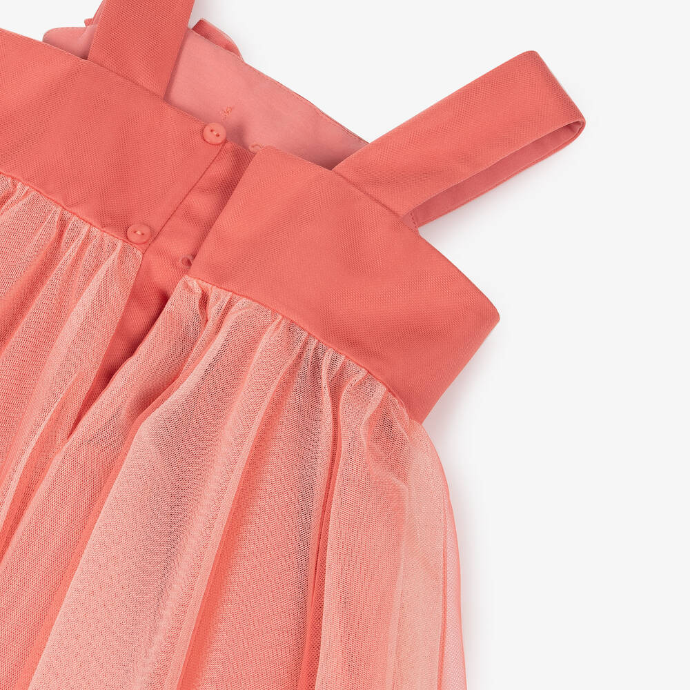 Abel & Lula-Girls Pink Tulle & Satin Dress | Childrensalon