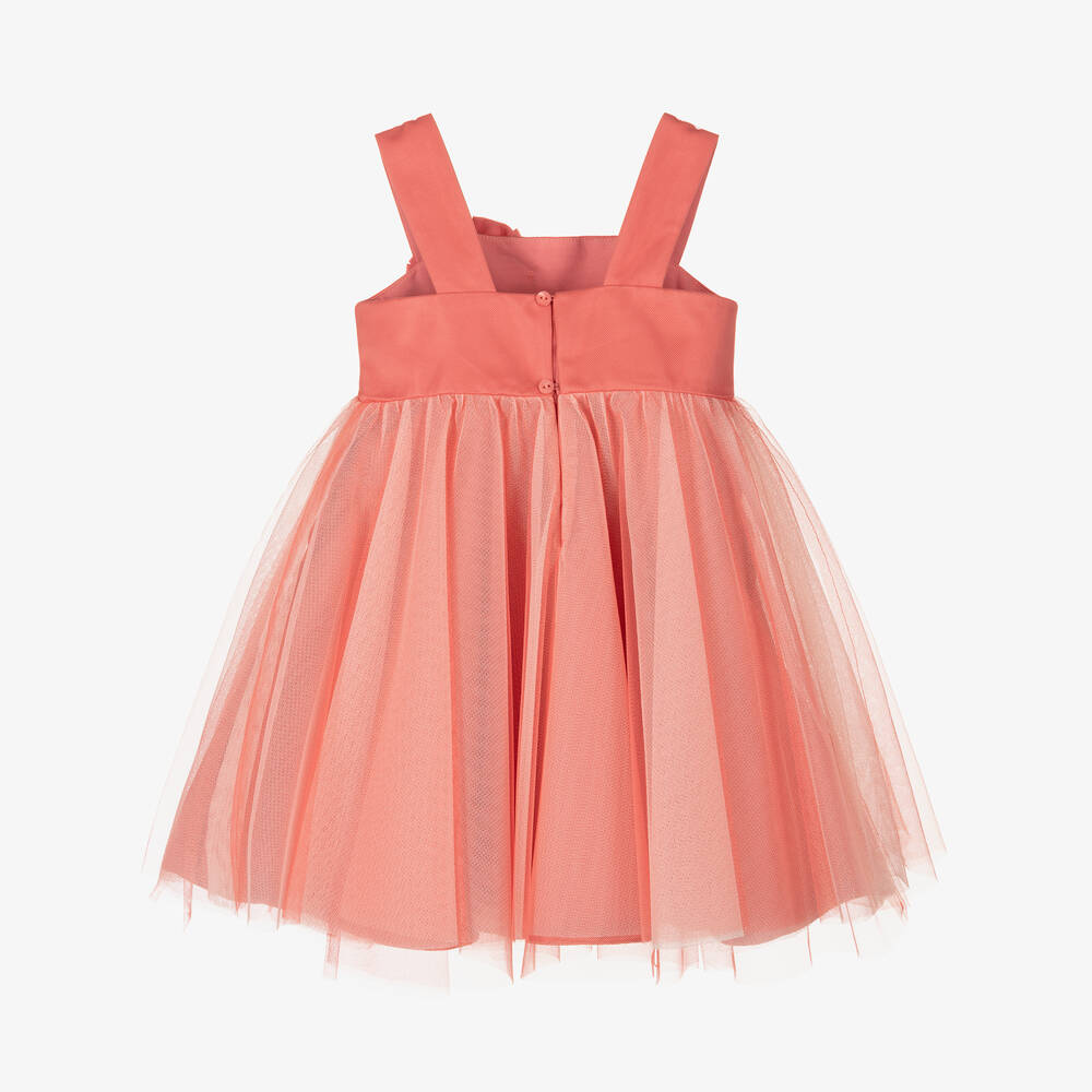 Abel & Lula-Girls Pink Tulle & Satin Dress | Childrensalon