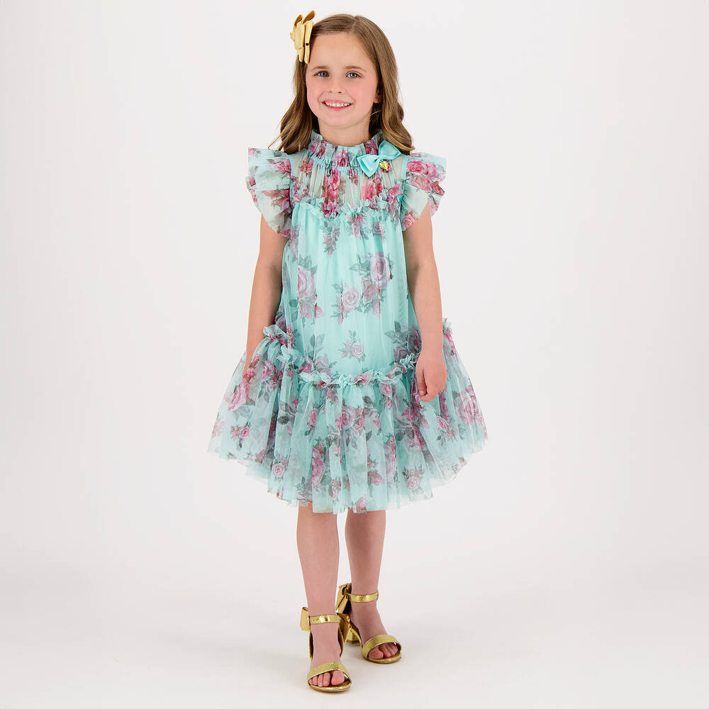 Angel's Face-Girls Blue Floral Dress | Childrensalon