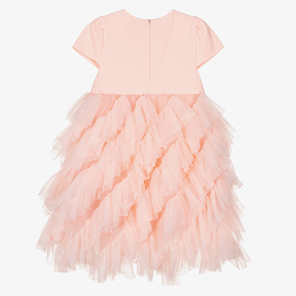 Angel's Face- Girls Pink Cotton & Tulle Dress | Childrensalon