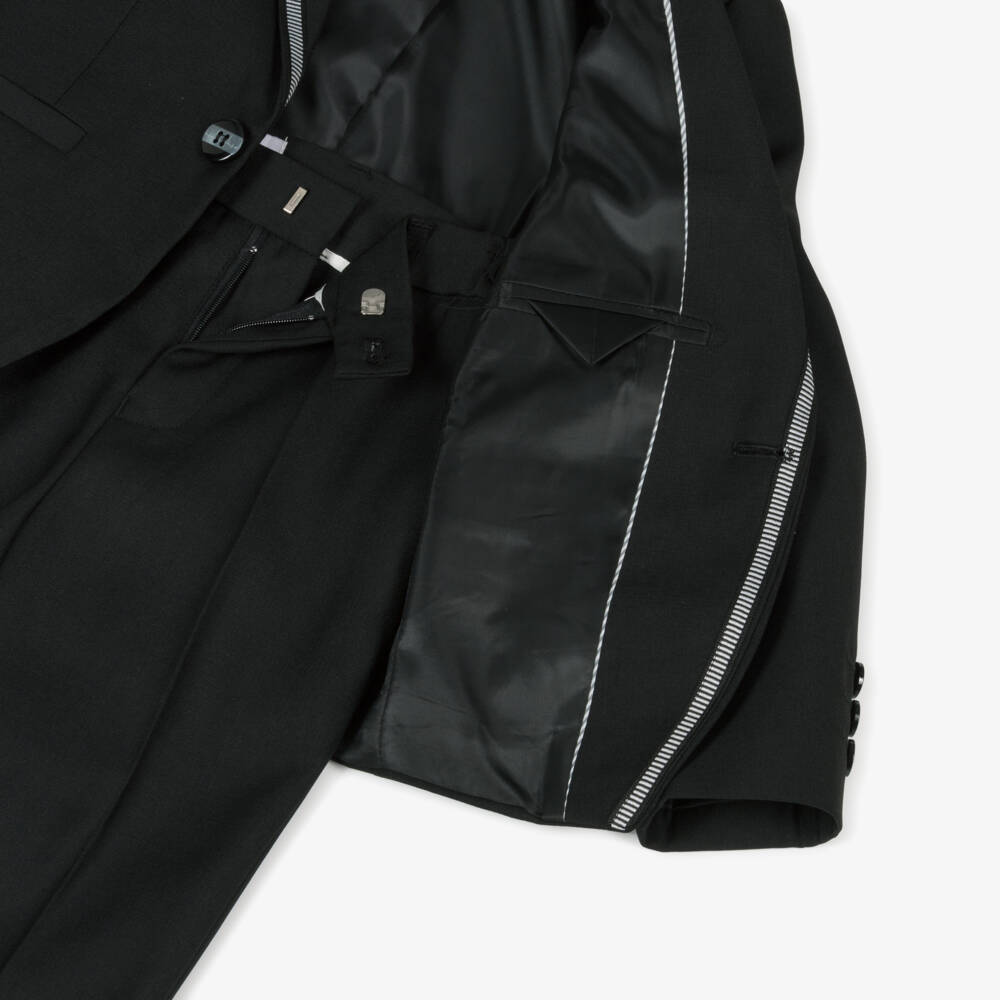 Beau KiD-Boys Black Pocket Square Suit | Childrensalon