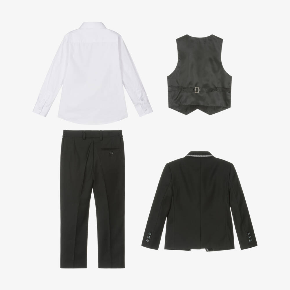 Beau KiD-Boys Black Pocket Square Suit | Childrensalon