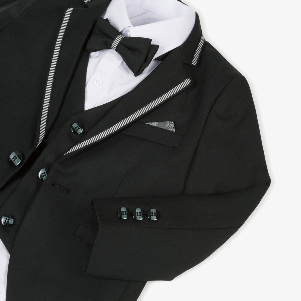 Beau KiD-Boys Black Pocket Square Suit | Childrensalon