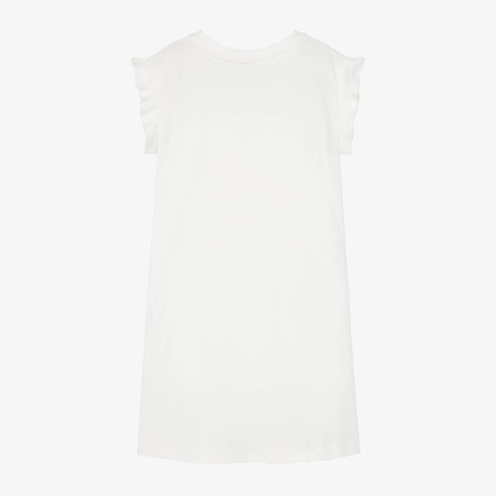 Chloé-Girls Ivory Cotton Palm Tree Print Dress | Childrensalon