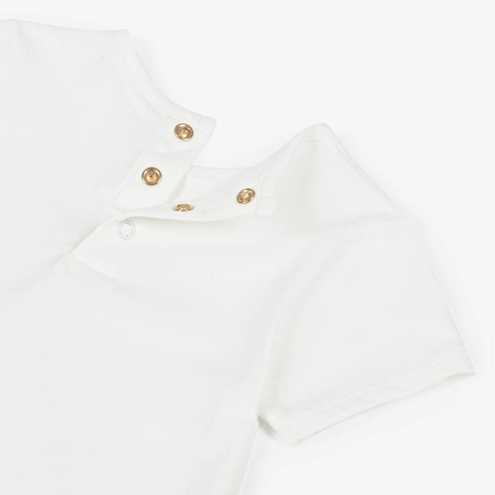 Chloé-Girls Ivory Cotton Palm Tree T-Shirt | Childrensalon