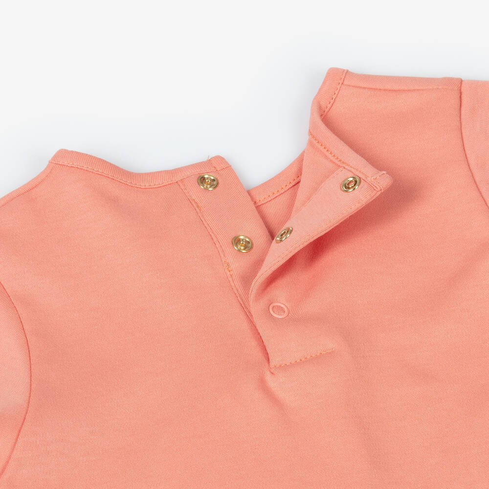 Chloé-Girls Pink Cotton T-Shirt | Childrensalon