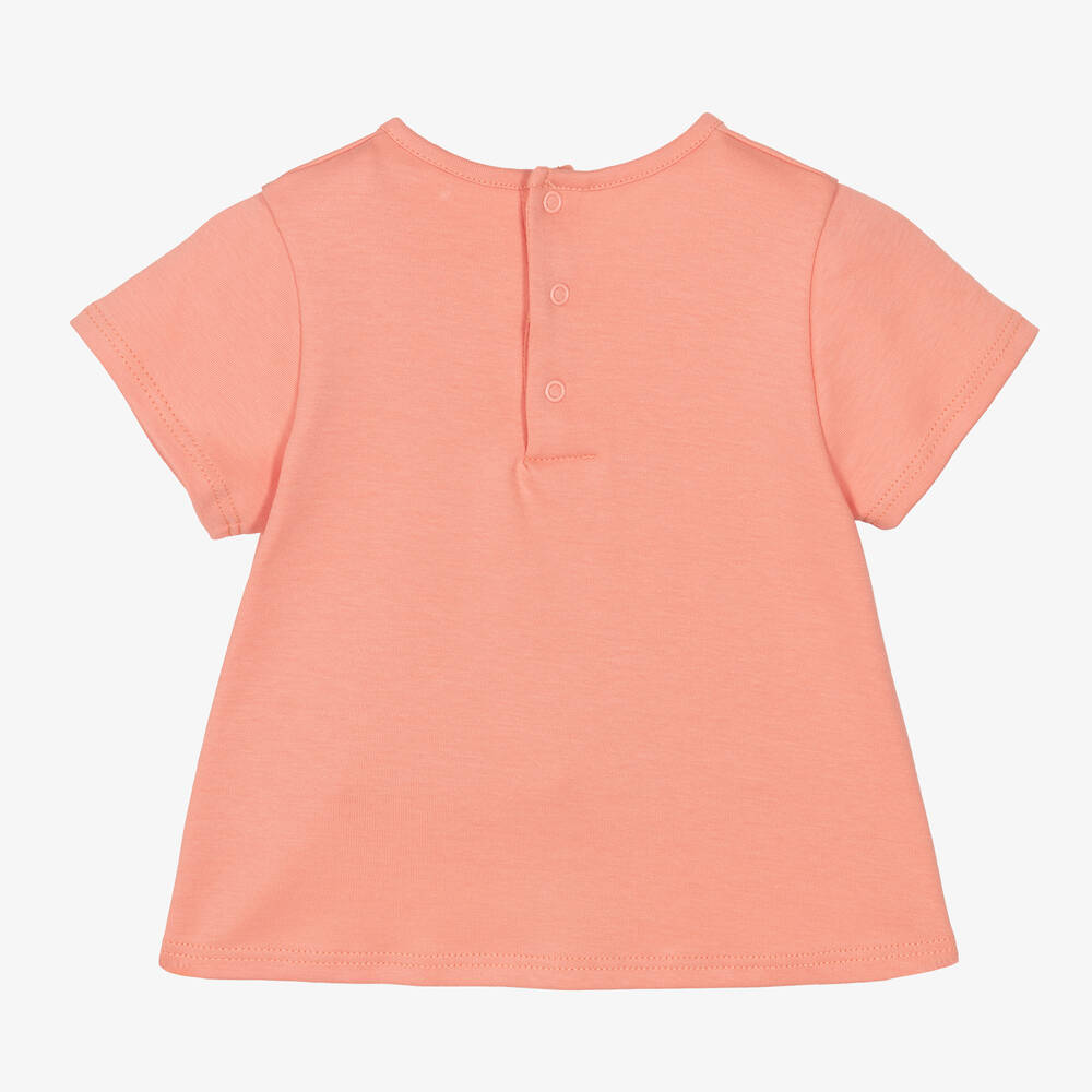 Chloé-Girls Pink Cotton T-Shirt | Childrensalon