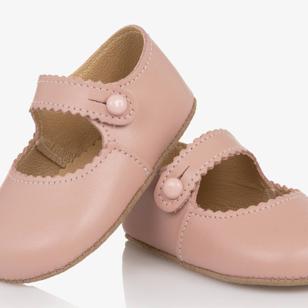 Early Days-Baby Girls Pink Leather Pre-Walker Shoes | Childrensalon