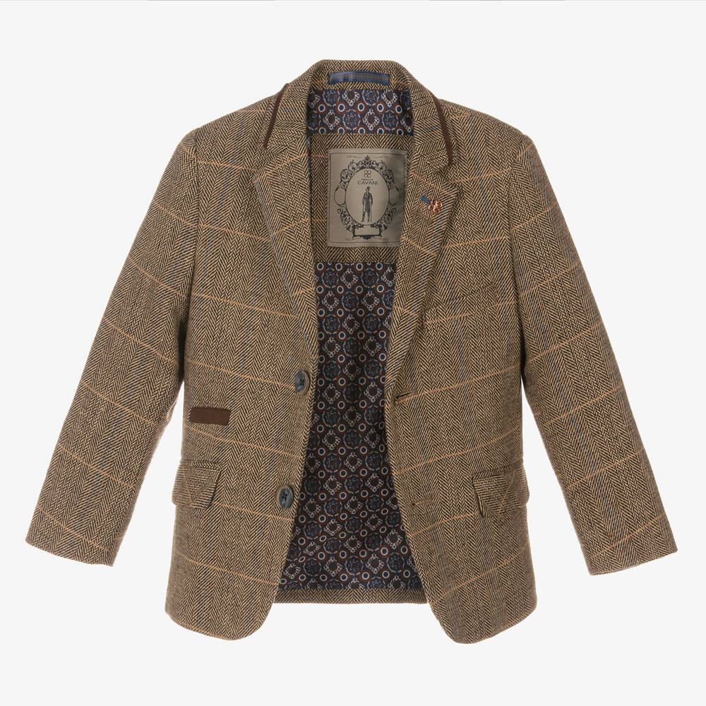 House of Cavani-Boys Brown Tweed Albert Suit | Childrensalon