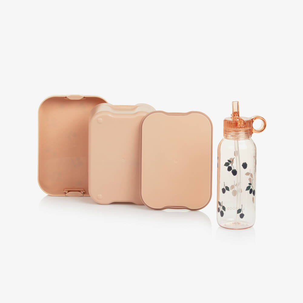 Liewood-Pink Blackberry Print Chelsey Lunchbox Set | Childrensalon