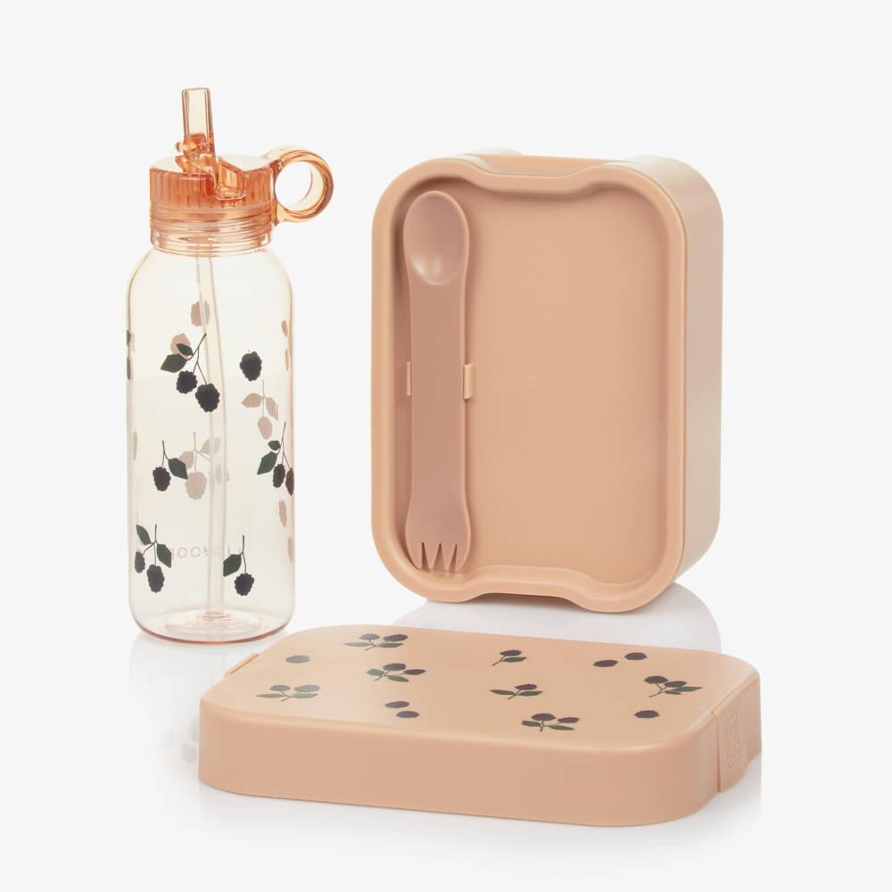 Liewood-Pink Blackberry Print Chelsey Lunchbox Set | Childrensalon