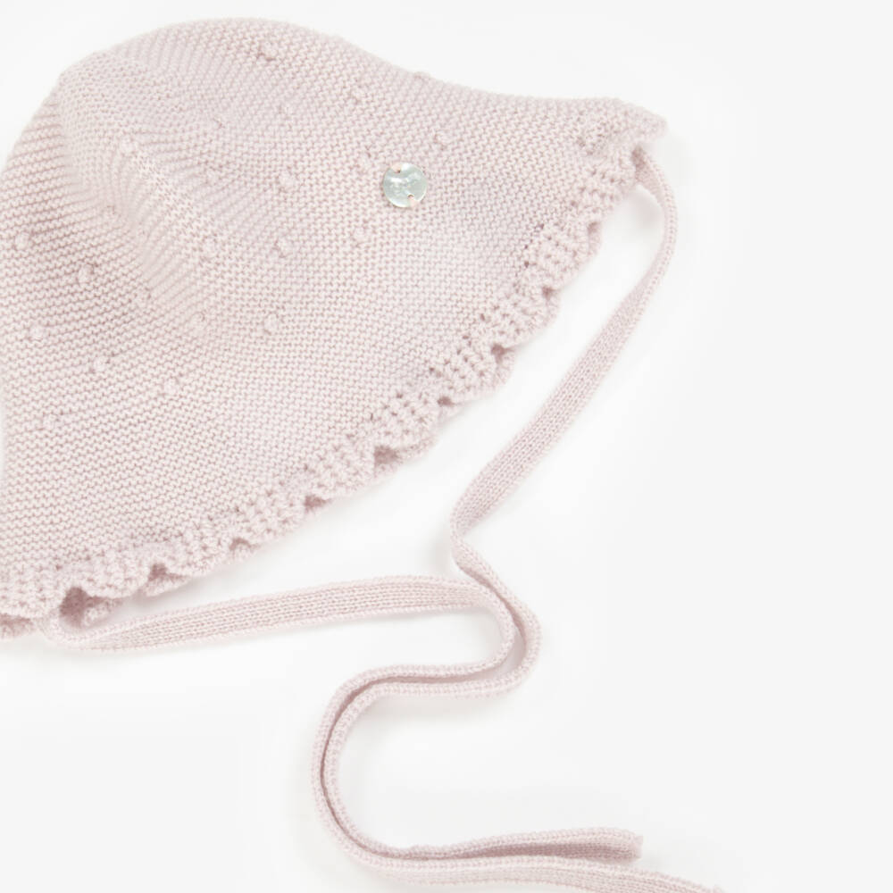 PAZ Rodríguez-Baby Girls Mauve Pink Wool Knit Hat | Childrensalon