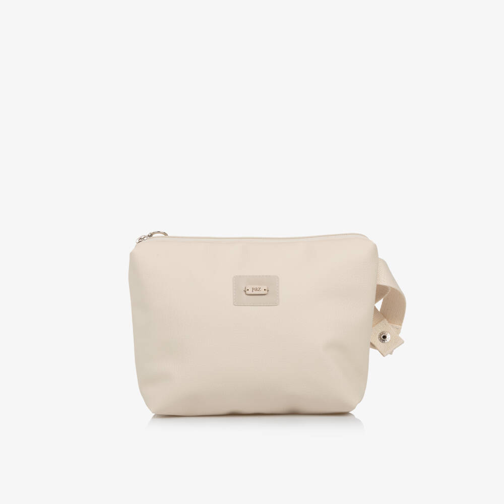 PAZ Rodríguez-Beige Faux Leather Suitcase with Toiletry Bag & Mat (45cm) | Childrensalon