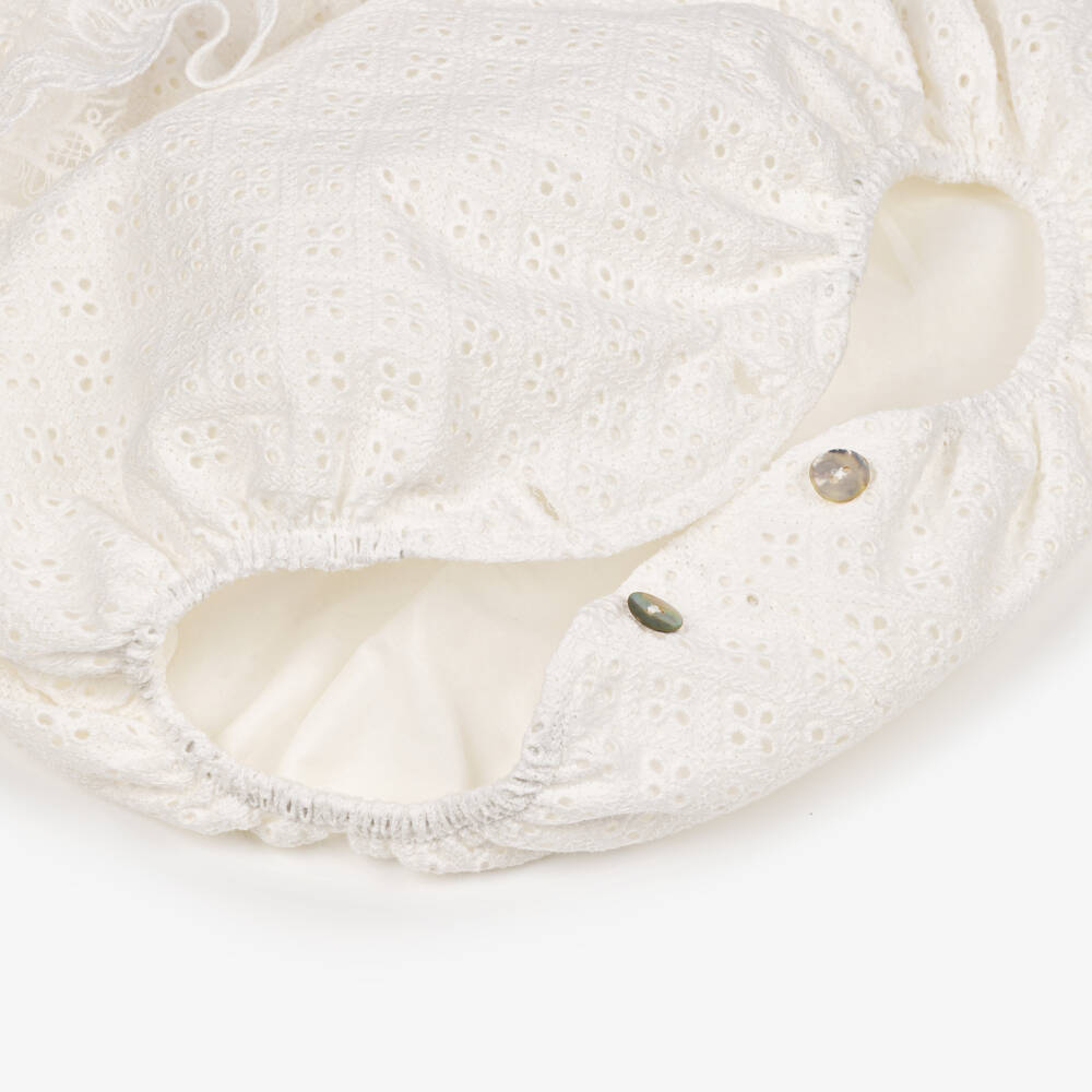 Phi Clothing-Baby Girls Ivory Broderie Anglaise Shortie | Childrensalon