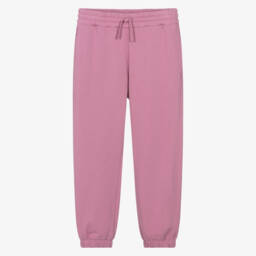 Girls Pink Cotton Jersey Star Pocket Joggers