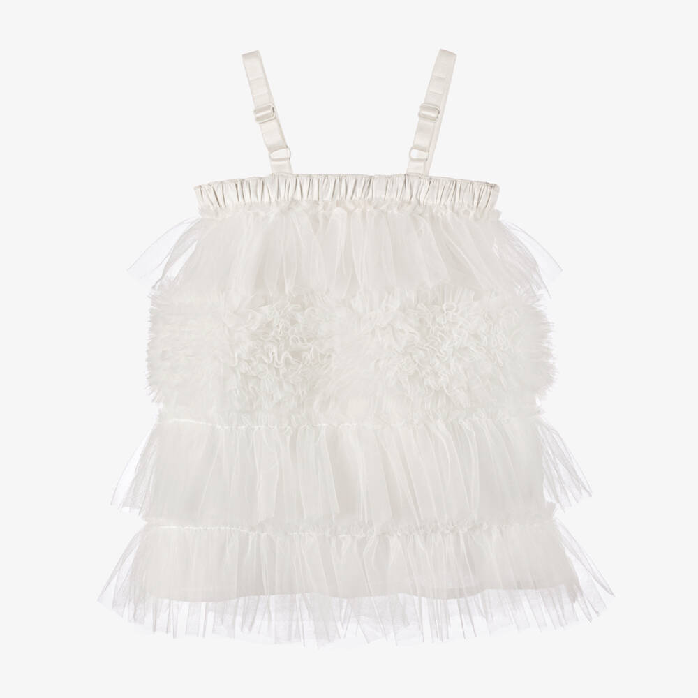 Tutu du Monde-Baby Girls Ivory Ruffled Tulle Dress | Childrensalon