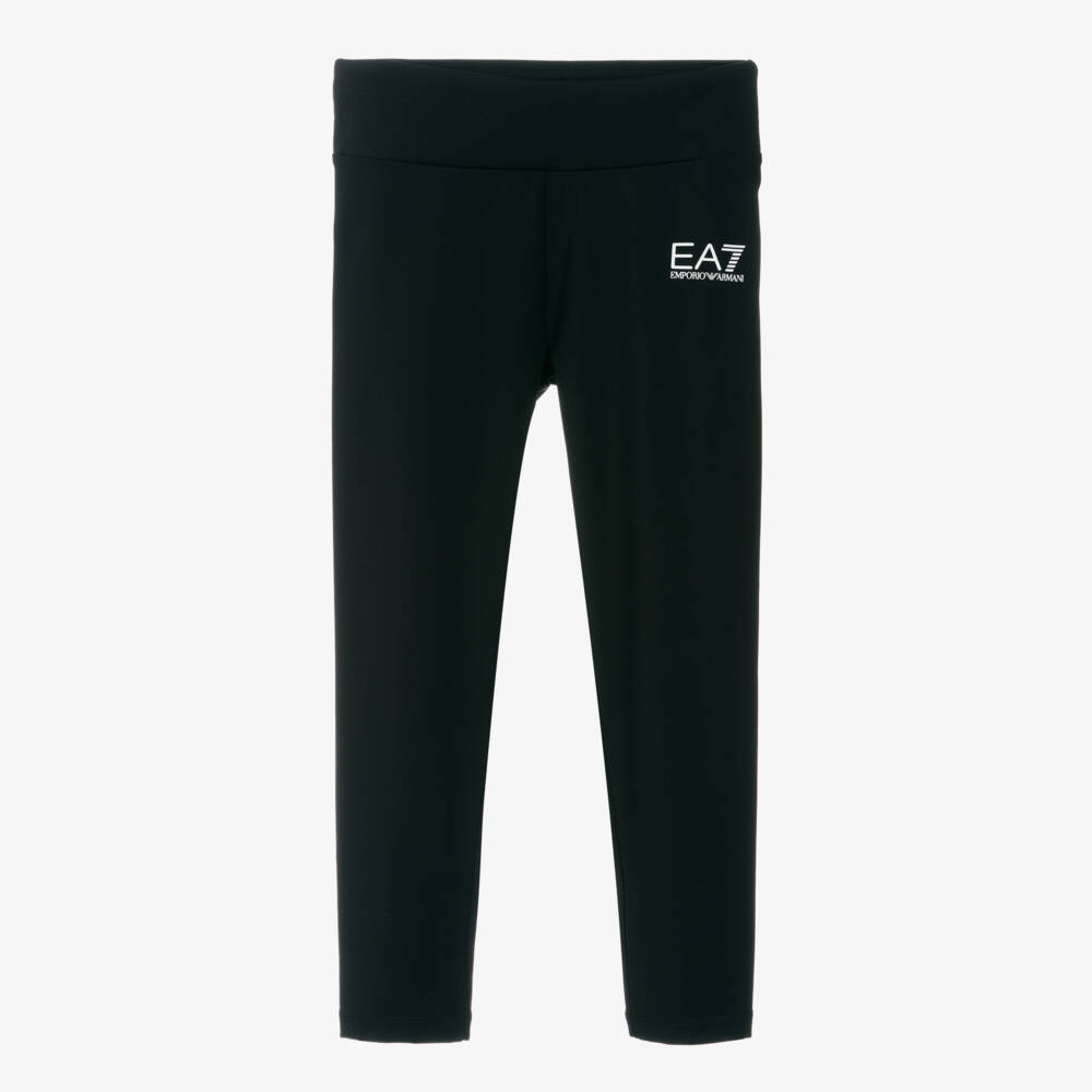 EA7 Emporio Armani-Girls Black Vigor7 Leggings | Childrensalon