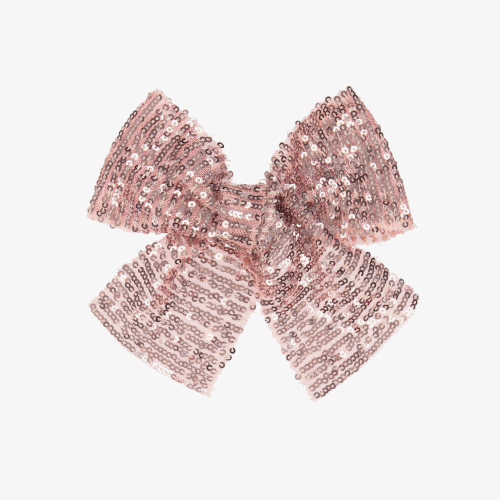 Phi Clothing-Girls Pink Sequin Bow Hair Clip (15cm) | Childrensalon