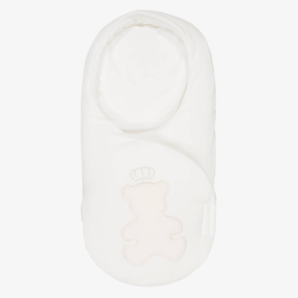 Sofija-Ivory Velour Padded Teddy Nest (65cm) | Childrensalon